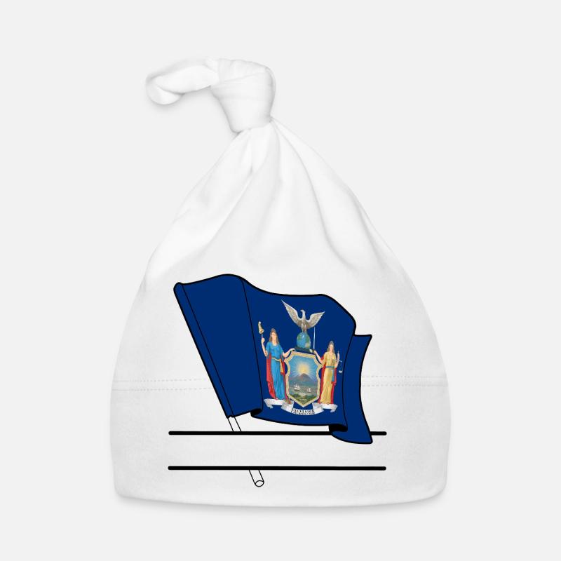 Drapeau New York bannière de texte Bonnet bio Bébé