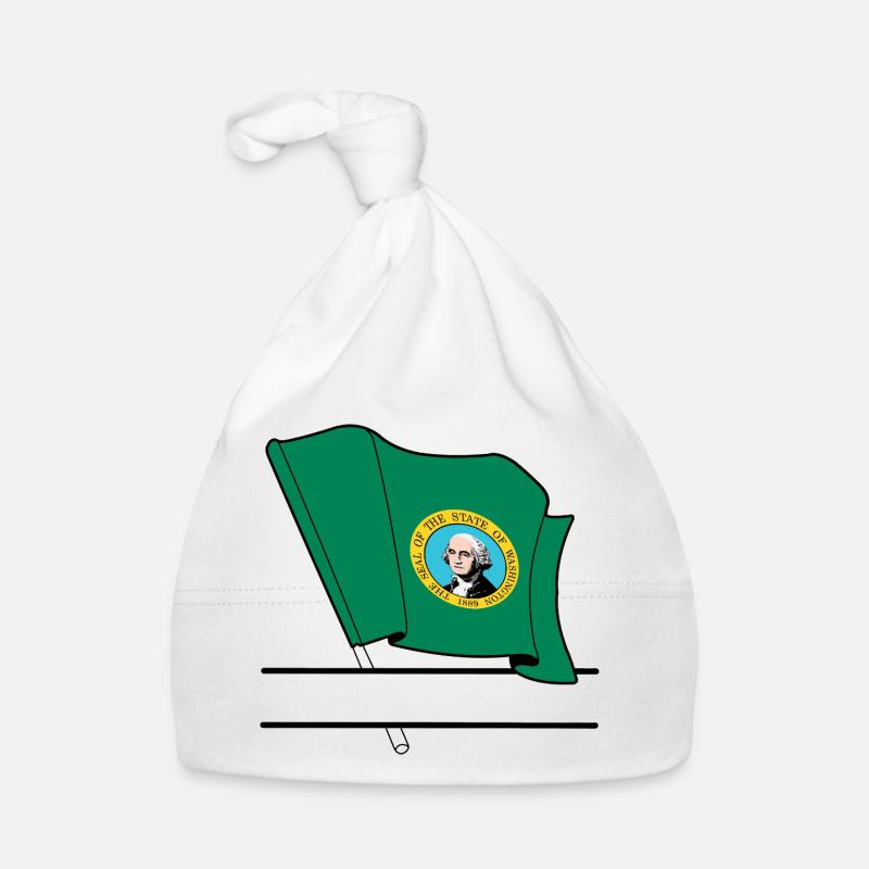 Flagge Washington Text Banner Baby Bio-Mütze