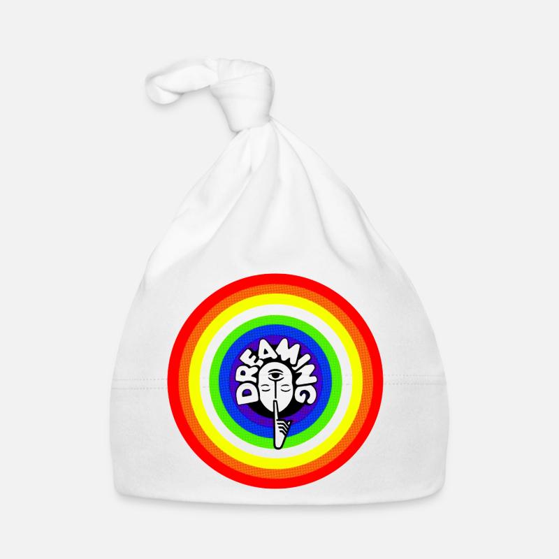 Psst! dreaming Träumer retro Regenbogen schlafen Baby Bio-Mütze