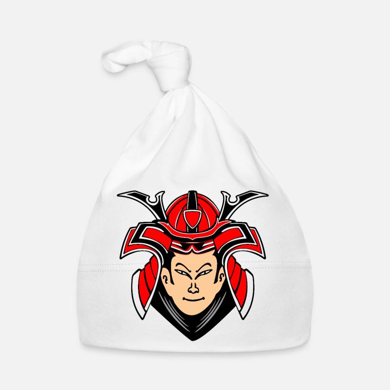 Samurai with helmet design Organic Baby Cap