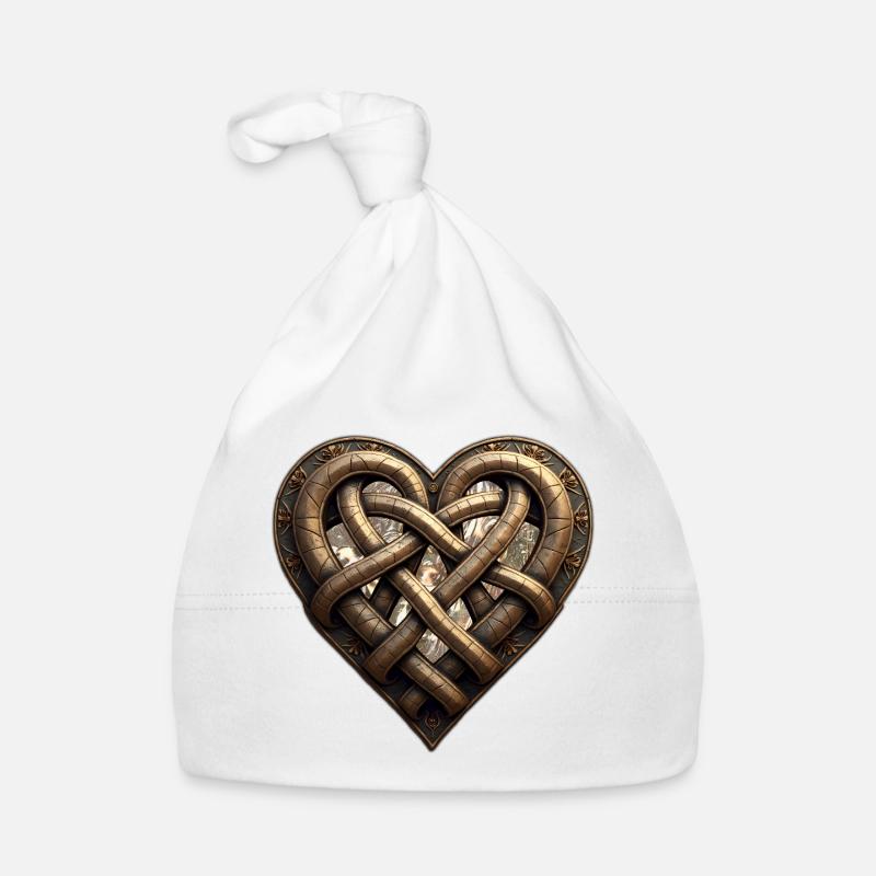 Medieval fantasy intertwined heart Organic Baby Cap