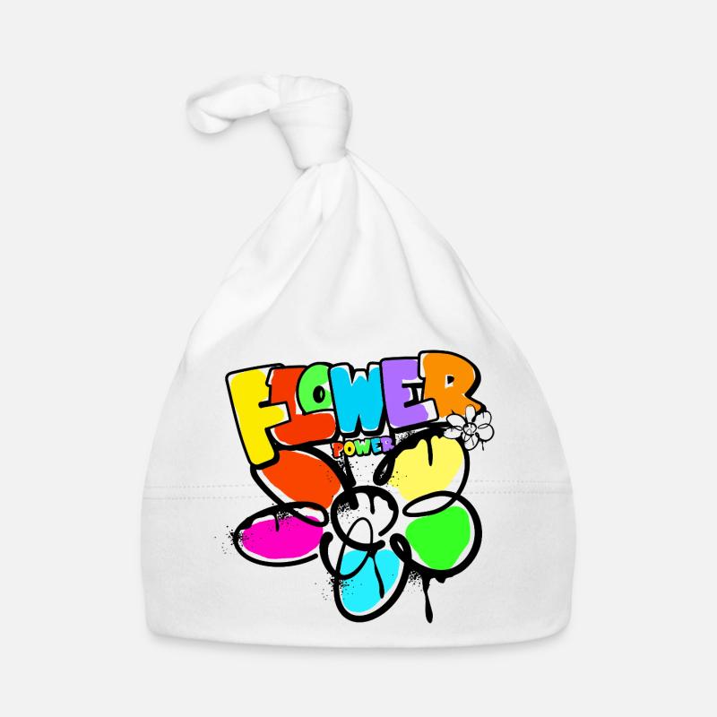 Flower Power Fleur Enfant Monde Paix Graffit Bonnet bio Bébé