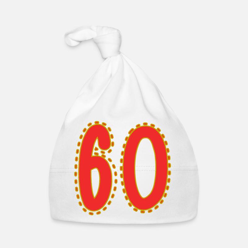 Design Anniversaire Chiffres 60 Bonnet bio Bébé