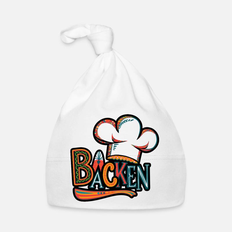 Baker chef hat illustration Organic Baby Cap