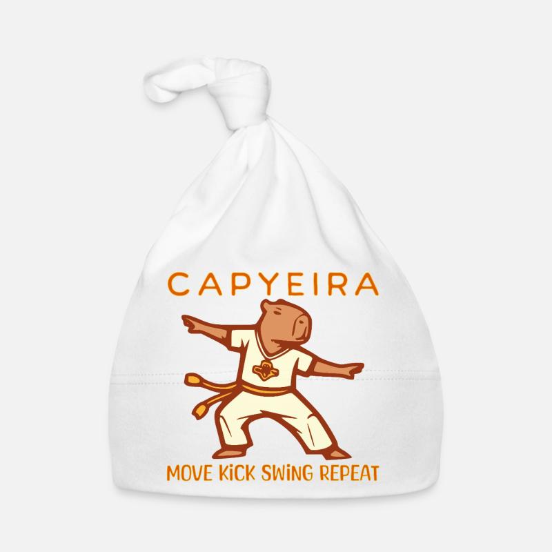 Capybara Martial Arts Dancing Design Organic Baby Cap