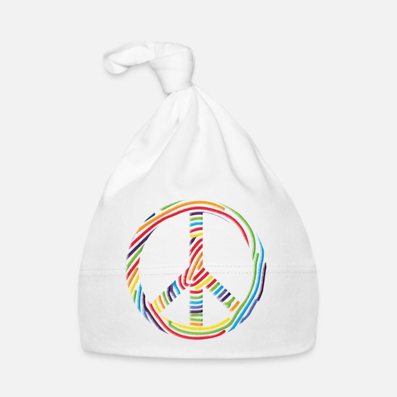 Signe de paix coloré Bonnet bio Bébé
