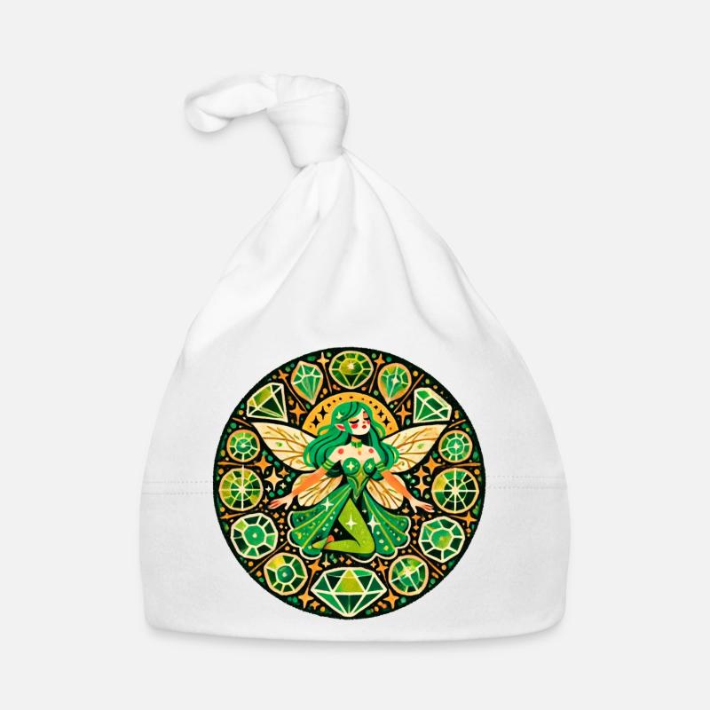 Smaragd-Fee-Mandala Baby Bio-Mütze