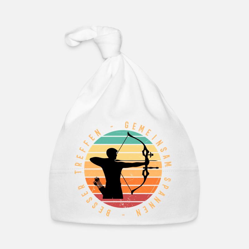 Archer au coucher du soleil - Bonnet bio Bébé - blanc