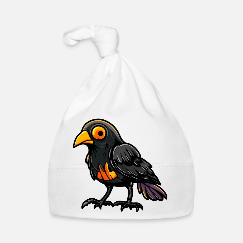 Raven Crow Halloween Comic Funny Organic Baby Cap
