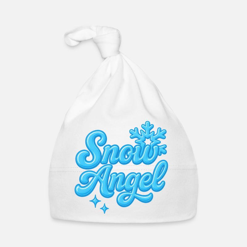 Snow Angle / Y2K Statement Design - Organic Baby Cap - white