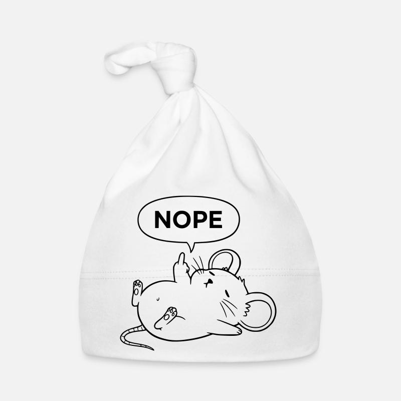 Nope Mouse | Déclaration de doigt d’honneur effronté Bonnet bio Bébé