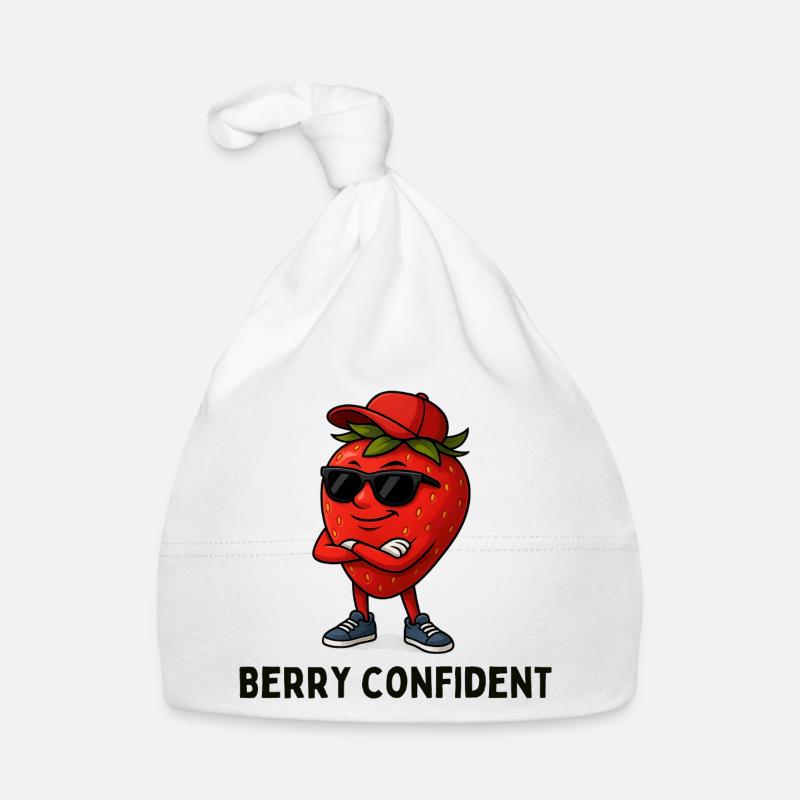  Erdbeere Selbstbewusst Karikatur  Baby Bio-Mütze