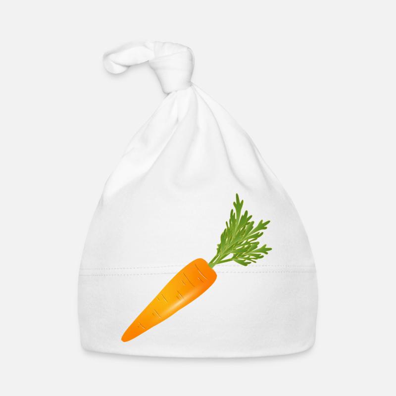 Carotte orange vif avec du vert Bonnet bio Bébé