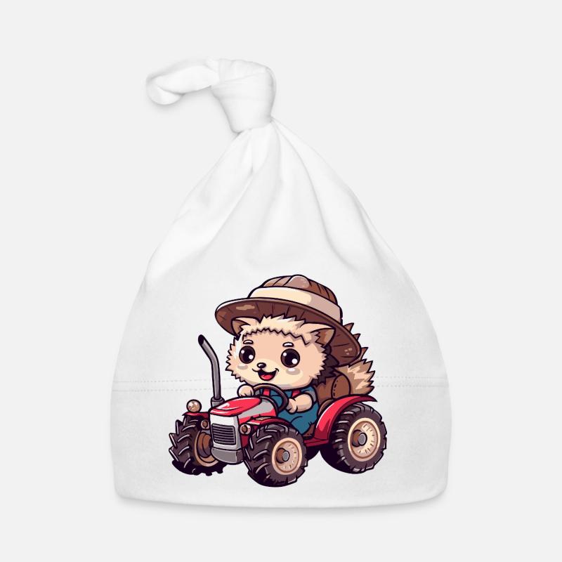 Hedgehog Tractor Farmer Organic Baby Cap
