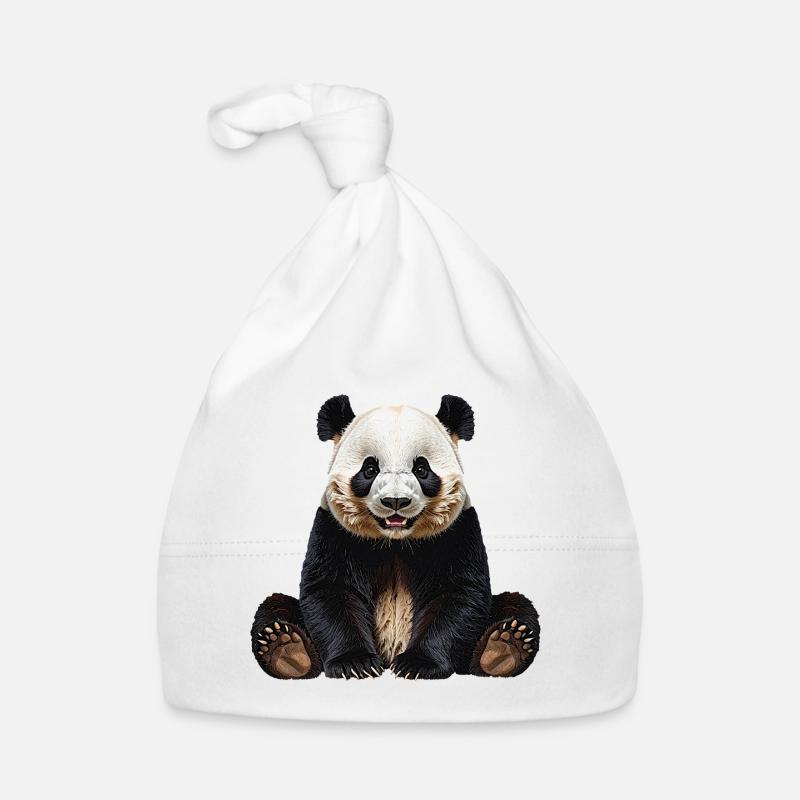 Panda - Bonnet bio Bébé - blanc