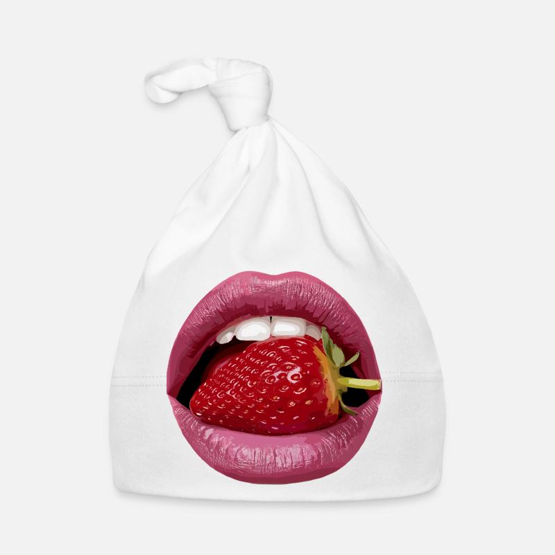 ErdbeerKuss Lippen Pop Art Baby Bio-Mütze
