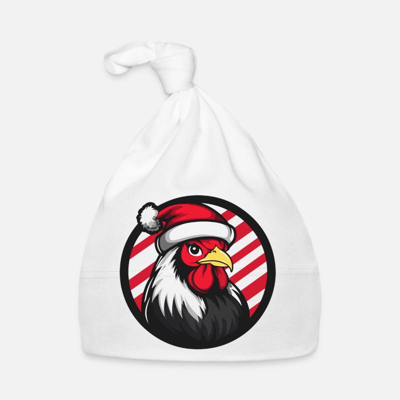 Weihnachts Hahn mit Santa Hut Baby Bio-Mütze