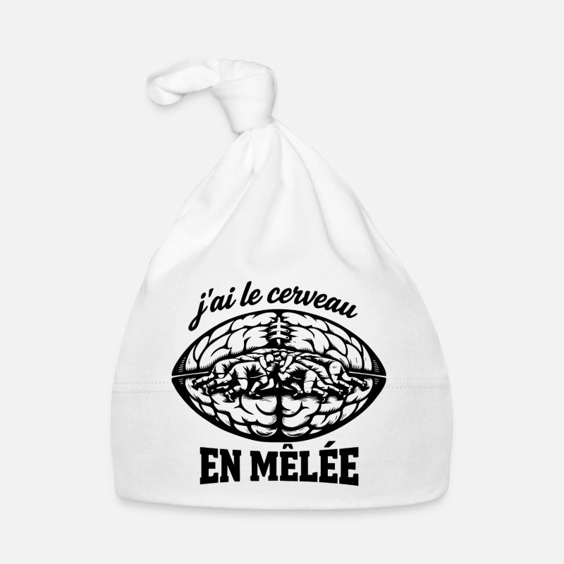 Brain in the scrum - Rugby humour Organic Baby Cap