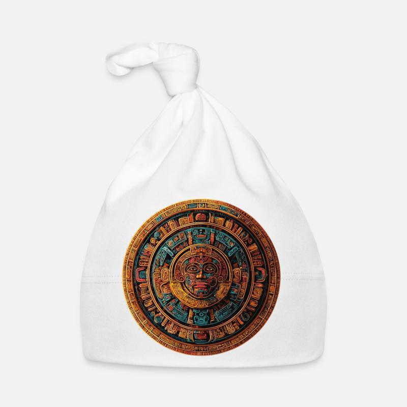 Aztekischer Sonnenstein Mandala Baby Bio-Mütze