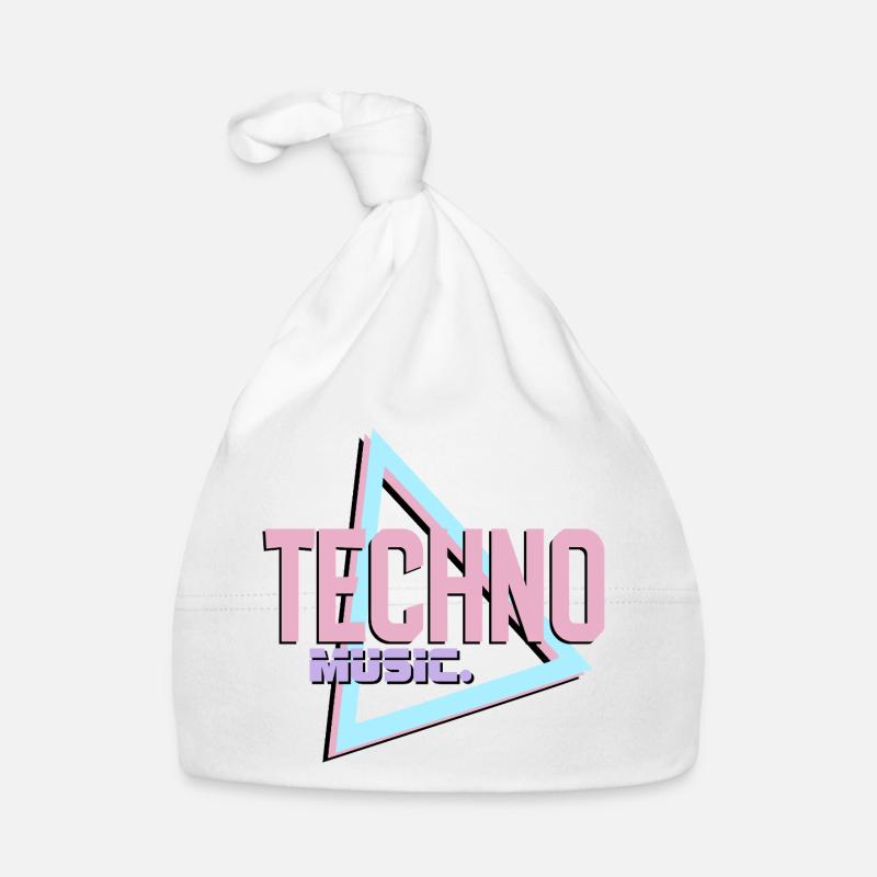 Techno Neon Retro-Logo Baby Bio-Mütze