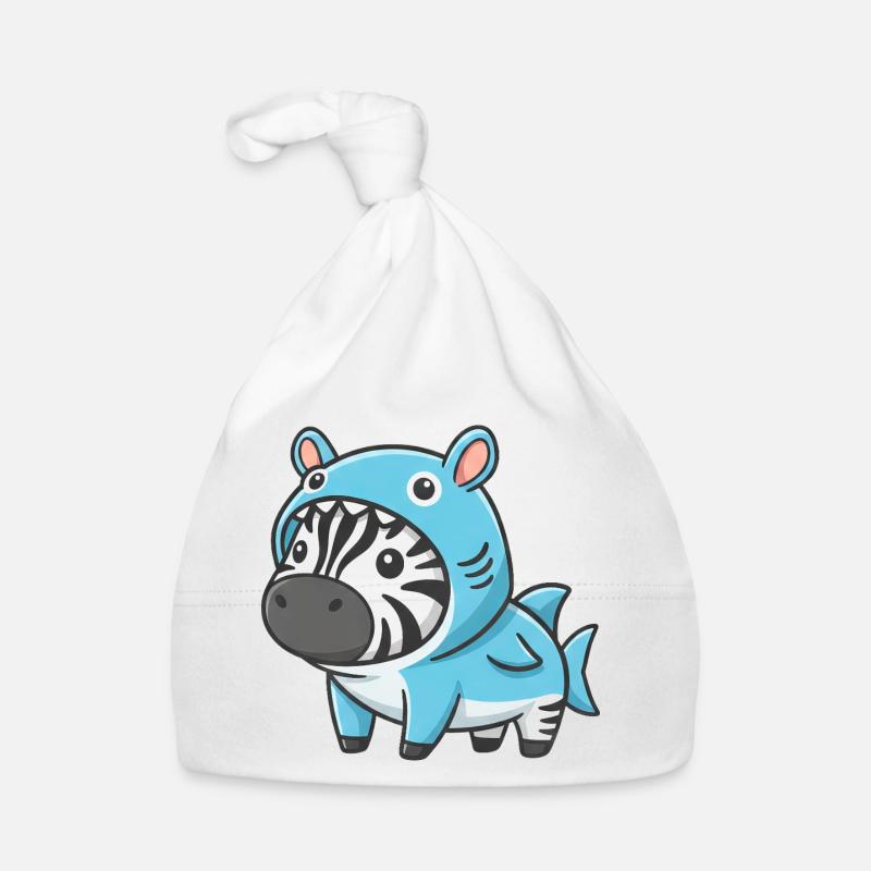 Costume de zèbre mignon, dessin animé de carnaval de requin, plaisir Bonnet bio Bébé