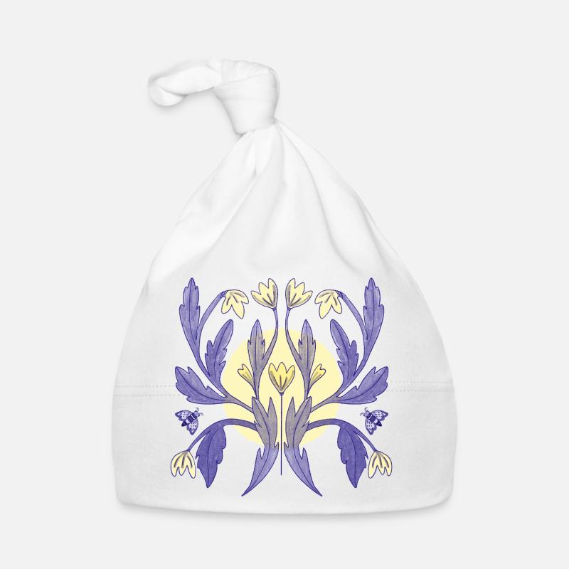 Blumenornament Sonnenschein Baby Bio-Mütze