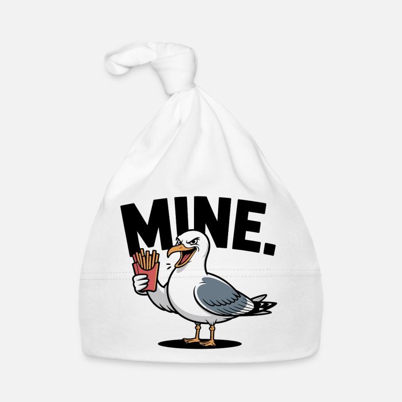 Grumpy Seagull mit Pommes Baby Bio-Mütze