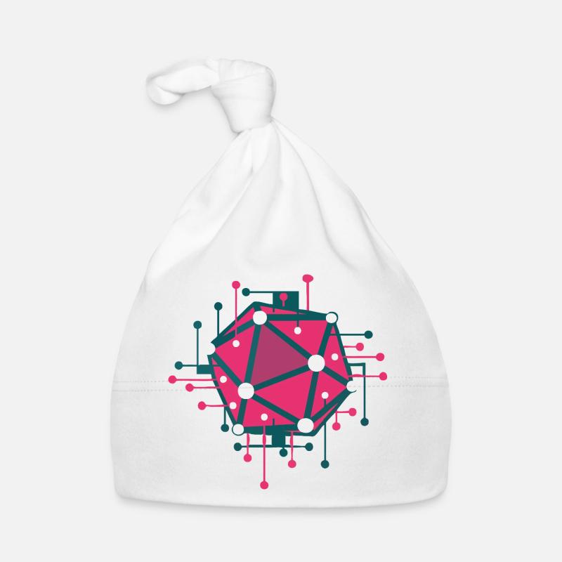 Techno pink geometric network Organic Baby Cap