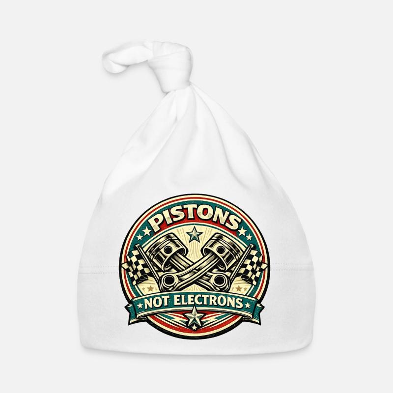 Vintage Piston Badge: Not Electrons Organic Baby Cap