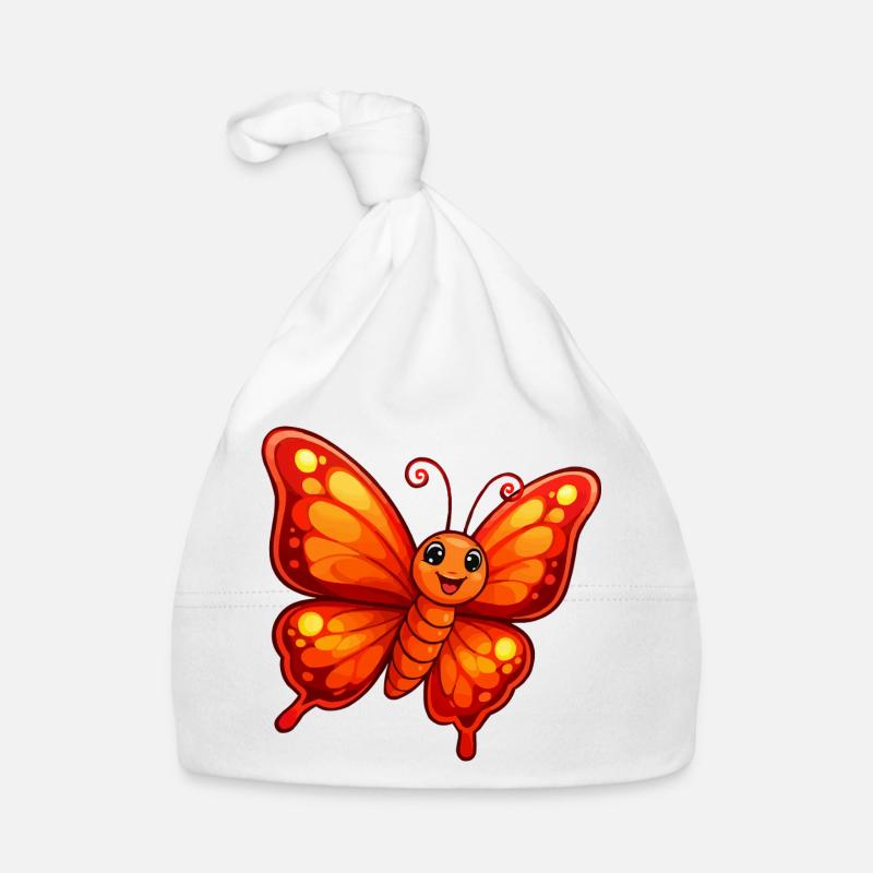 Papillon Orange Bonnet bio Bébé