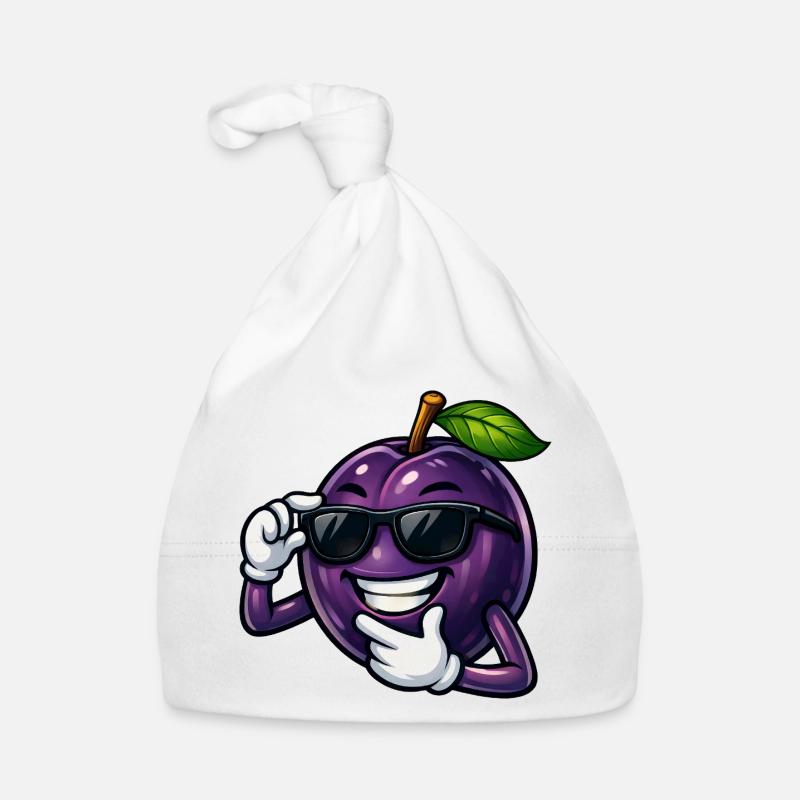 Cool Plum Cartoon Comic Fruit Summer Organic Baby Cap