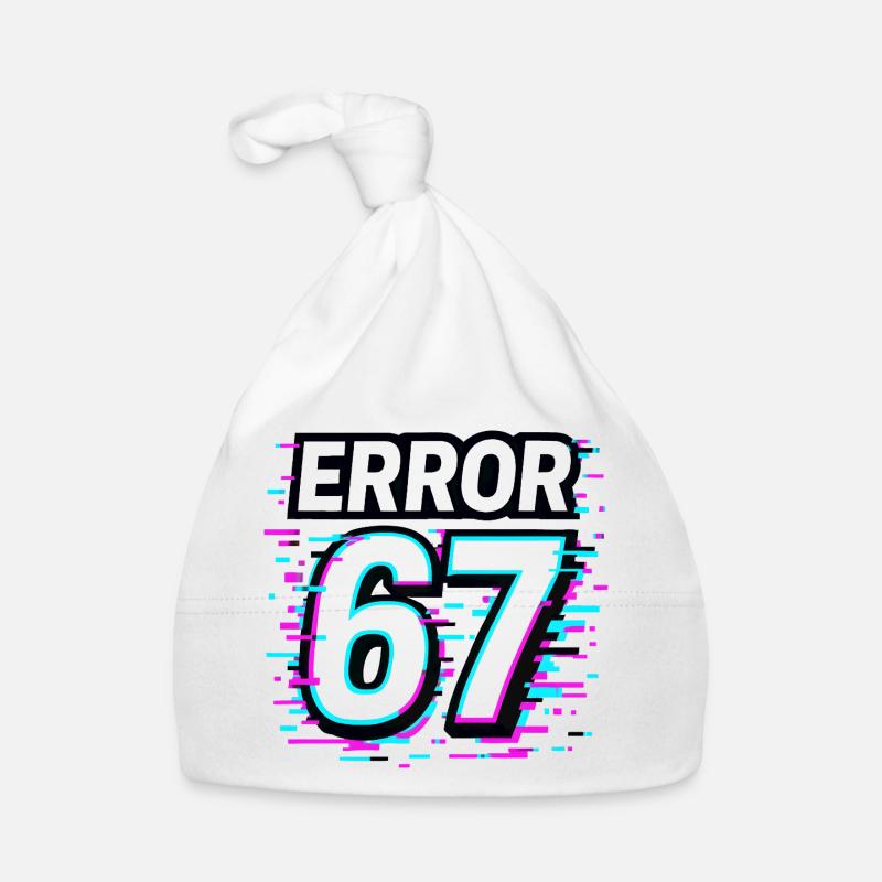 Idée de cadeau Error 67 Six Seven Glitch Cyber Meme Bonnet bio Bébé