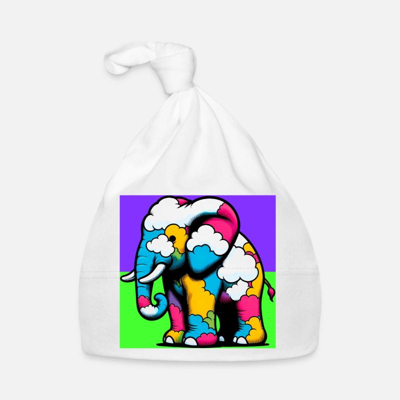 Elefant mit Wolke und Wolken Baby Bio-Mütze
