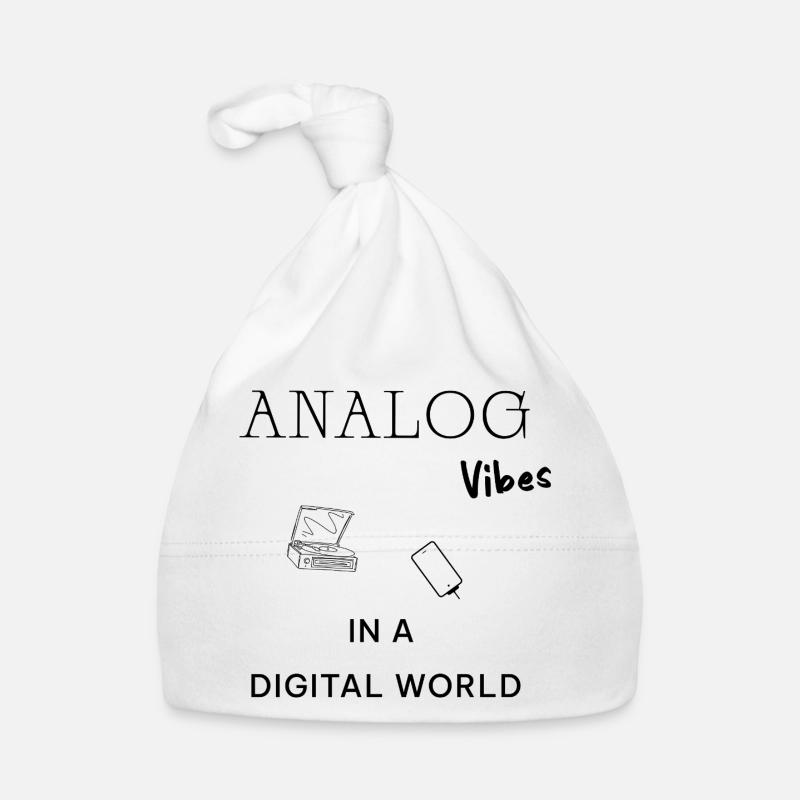 Analog Vibes Backprint – Esthétique vinyle rétro Bonnet bio Bébé