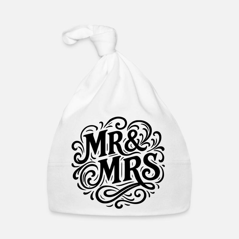 Mr and Mrs Hochzeit Herz Geschenk Ehe Paar Baby Bio-Mütze
