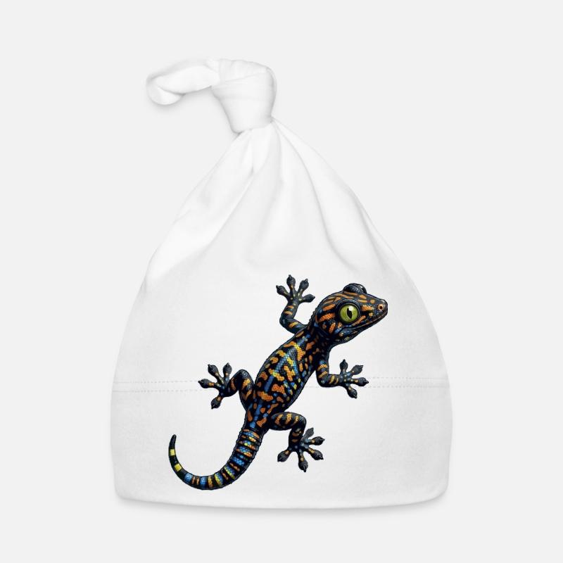 Gecko climbs Organic Baby Cap