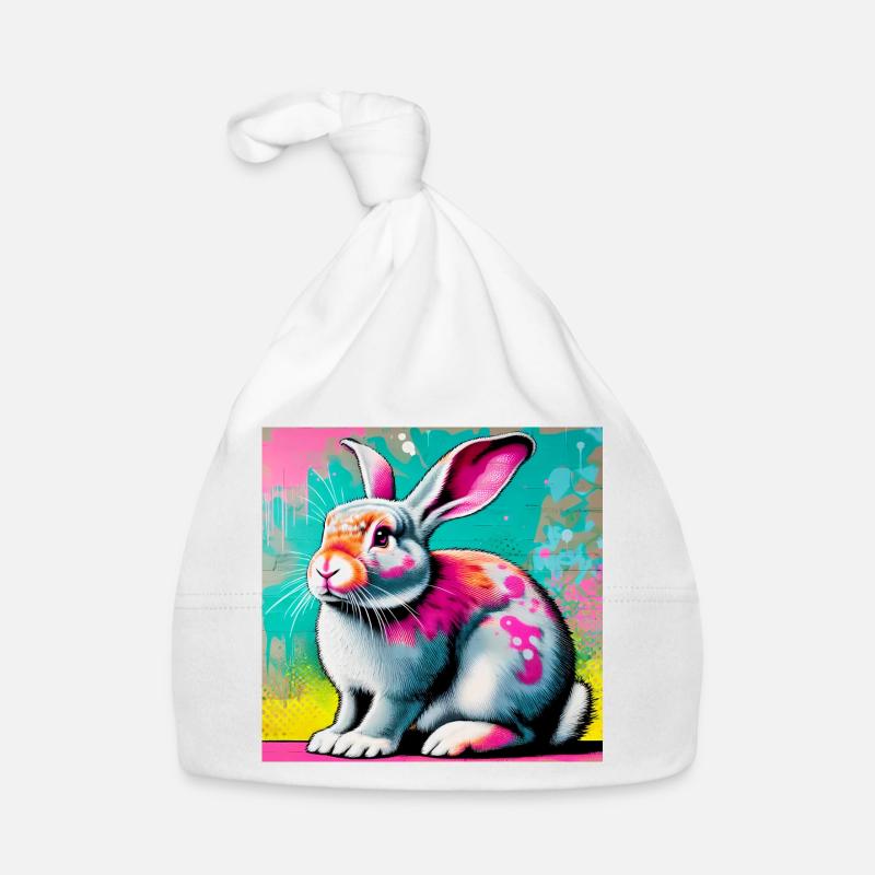 lapin - Bonnet bio Bébé - blanc