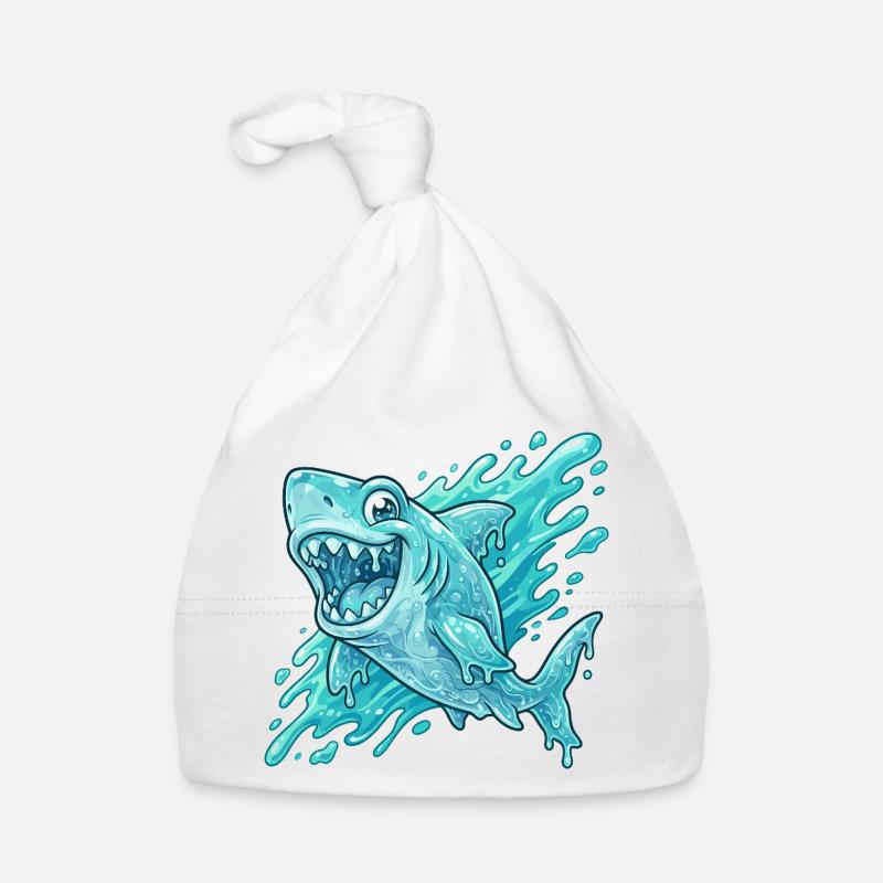 Blauer Hai Splash Abenteuer Baby Bio-Mütze