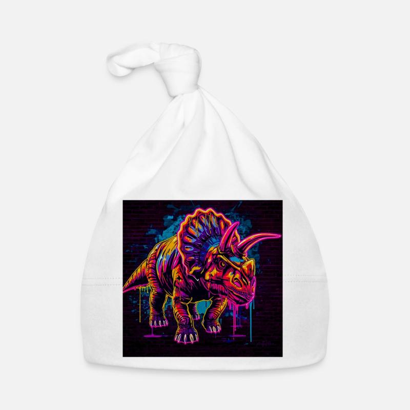 Graffiti Tricératops néon Bonnet bio Bébé