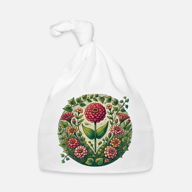 Circular Dahlia Garden Organic Baby Cap
