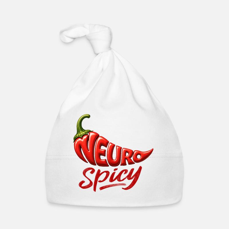 Neurospicy Pepper – Graphique drôle de neurodivergent - Bonnet bio Bébé - blanc