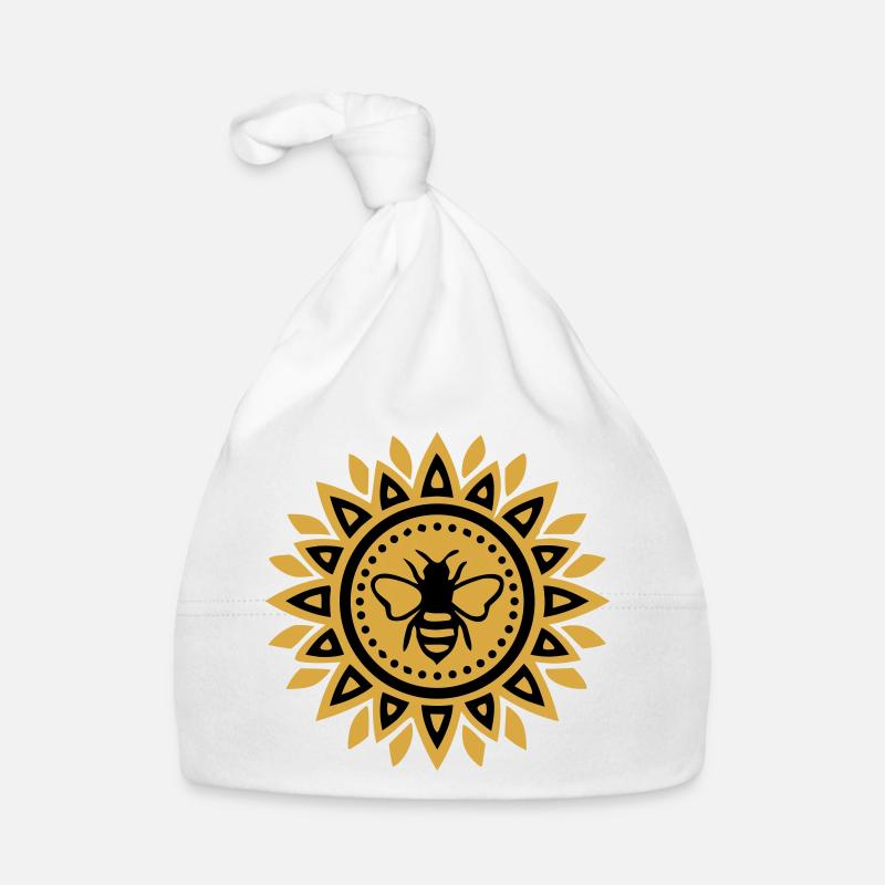Mandala Bee Boho Yoga Beekeeping Bees Organic Baby Cap