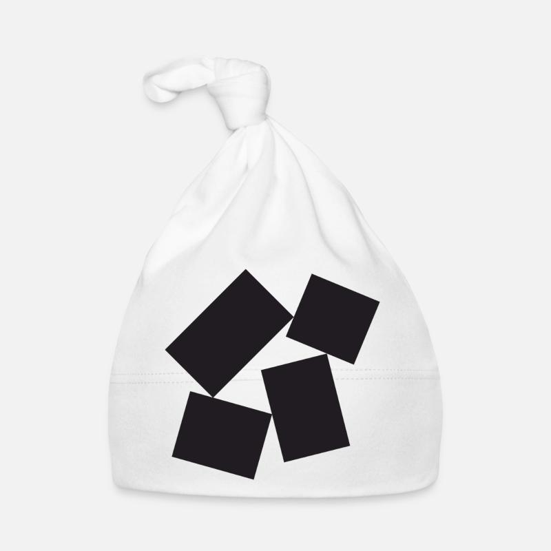 Noir Quartet Abstract Squares Organic Baby Cap