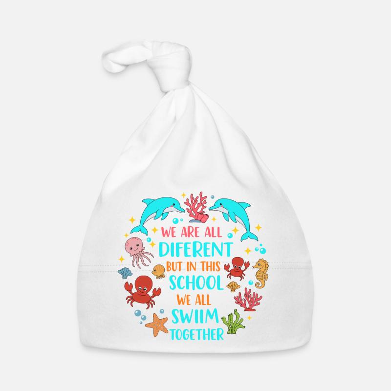 Dans cette école, nous nageons ensemble Schule Spruch Bonnet bio Bébé