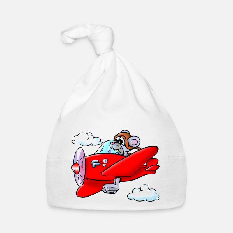souris de vol - Bonnet bio Bébé - blanc