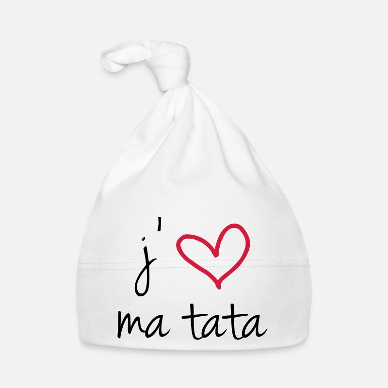 j'aime ma tata - Bonnet bio Bébé - blanc