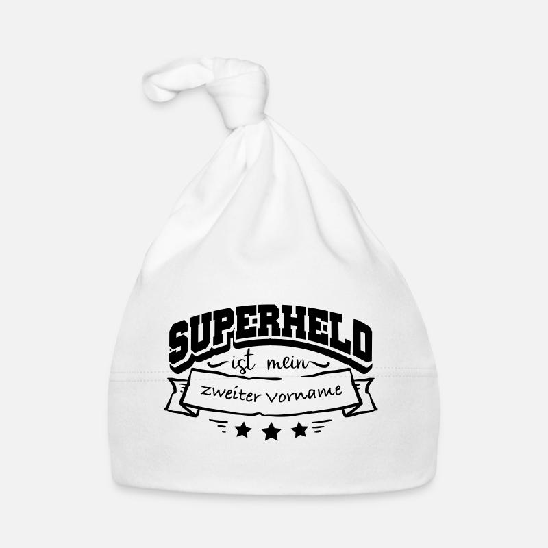 Prénom Super-héros - Bonnet bio Bébé - blanc