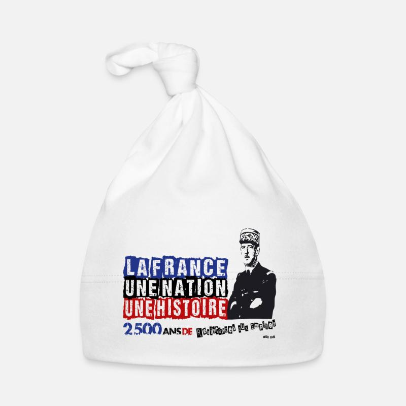 De Gaulle NOIR - Bonnet bio Bébé - blanc