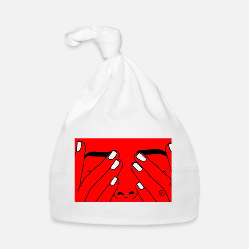 Visage rouge blanc Bonnet bio Bébé