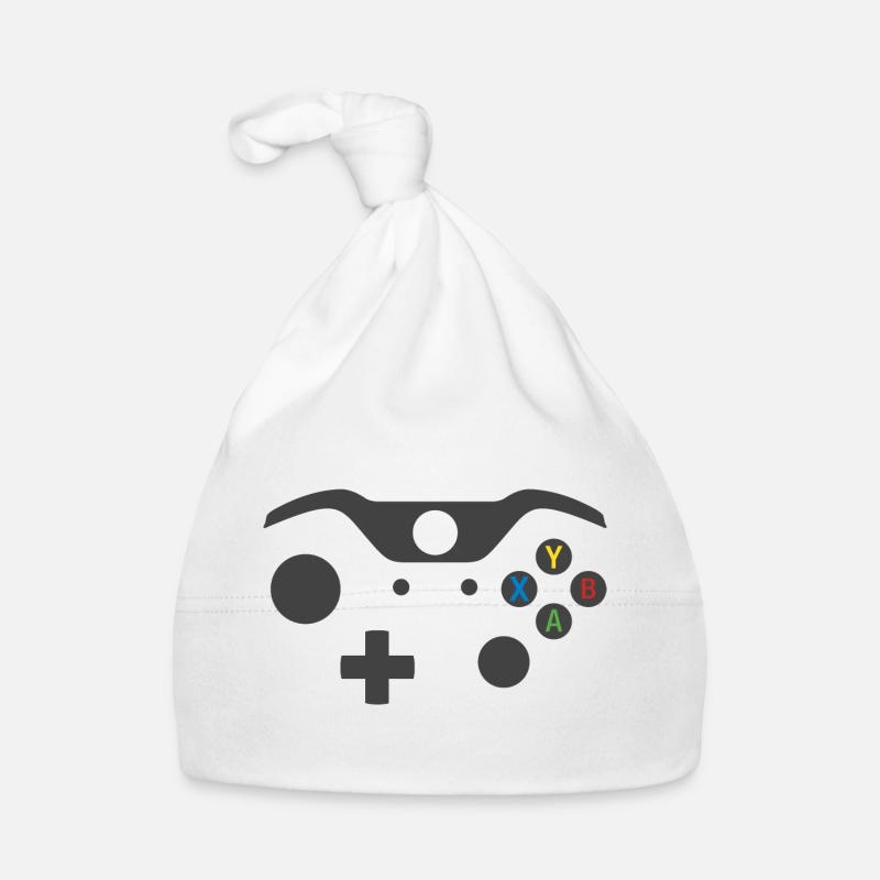 Manette de jeux vidéo 2 - Bonnet bio Bébé - blanc